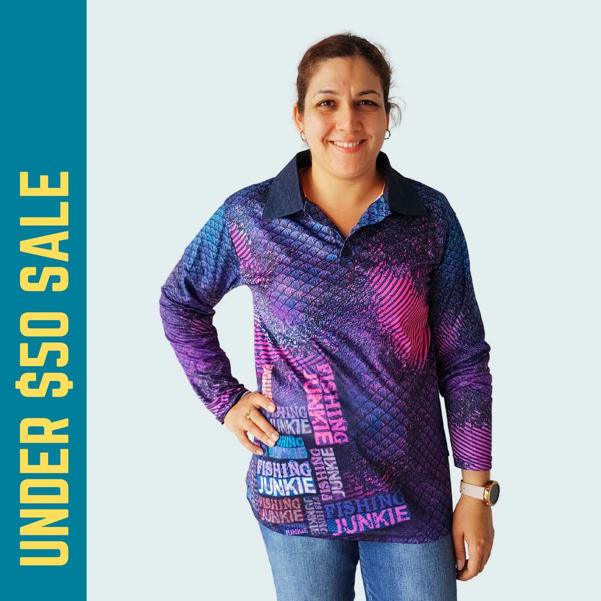 UNDER $50 SALE – Tagged Ladies – Fishing Shirt by LJMDesign