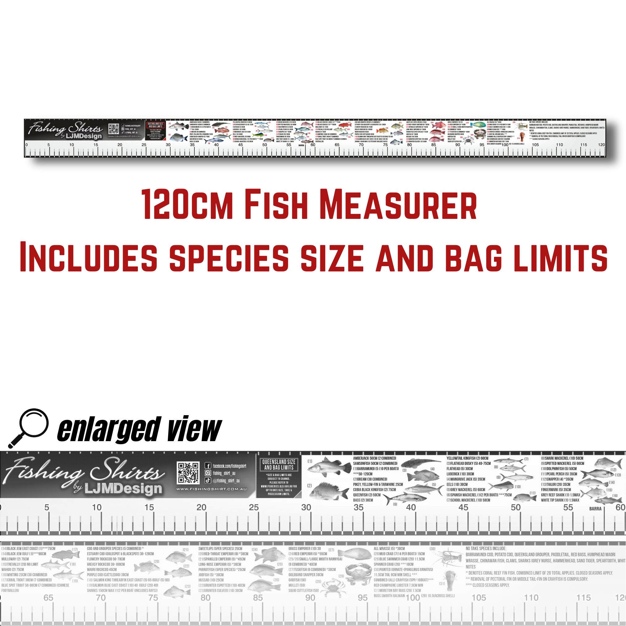 Fish Measuring Sticker – Fishing Shirt by LJMDesign
