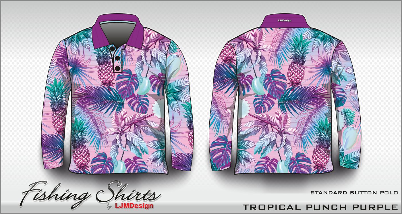 Tropical Punch Purple – Fishing Shirt by LJMDesign