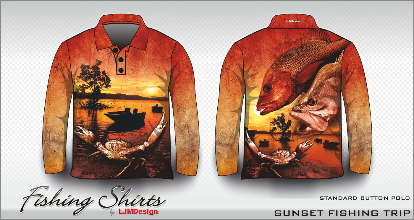 CUSTOMISE ME - Sunset Fishing Trip – Fishing Shirt by LJMDesign