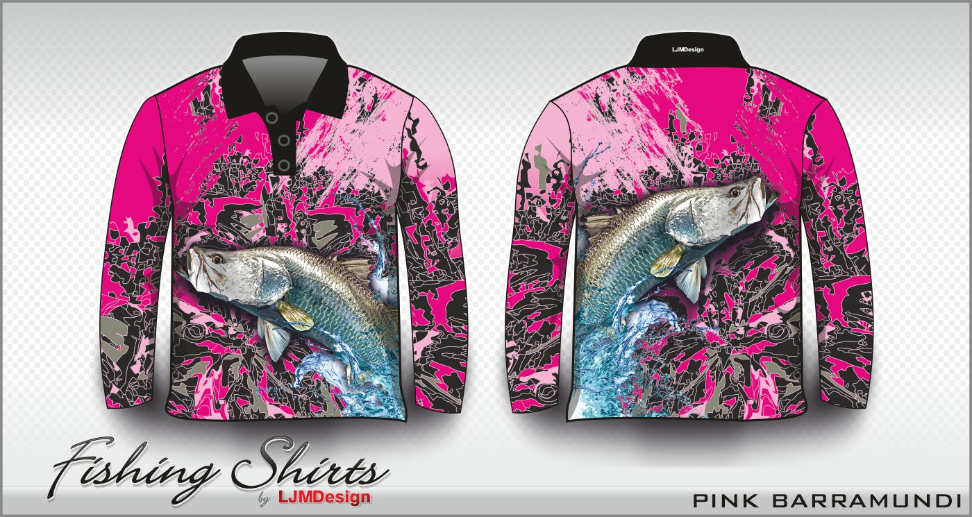 Pink Barramundi – Fishing Shirt by LJMDesign