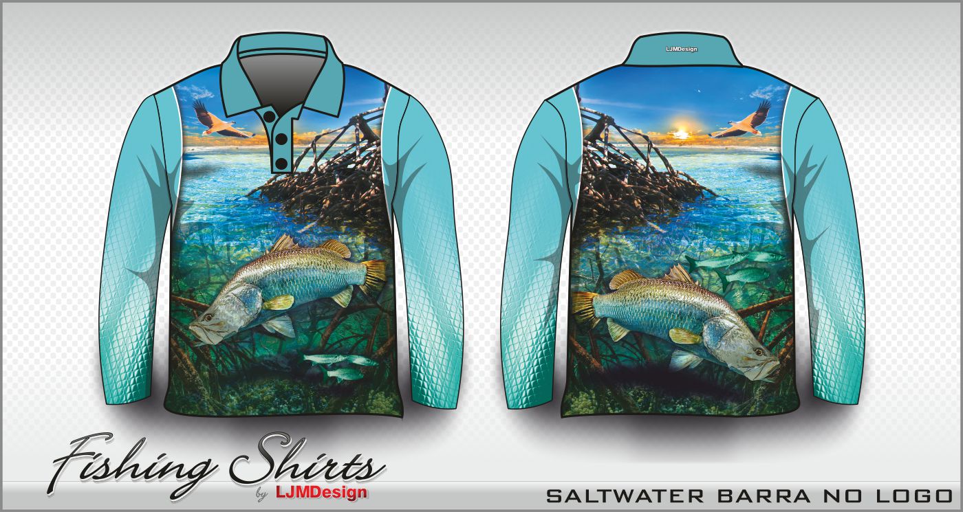 Saltwater Barra - Teal – Fishing Shirt by LJMDesign