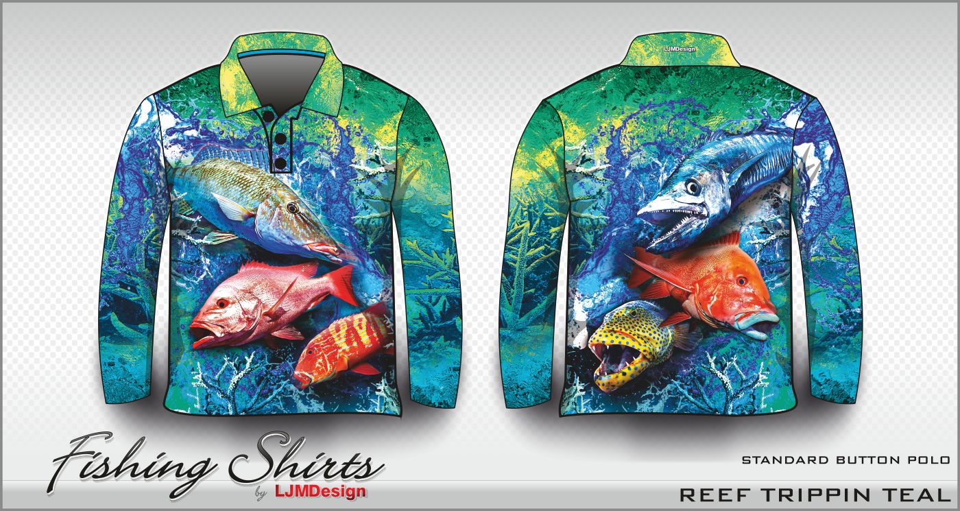 Reef Trippin Green – Fishing Shirt by LJMDesign