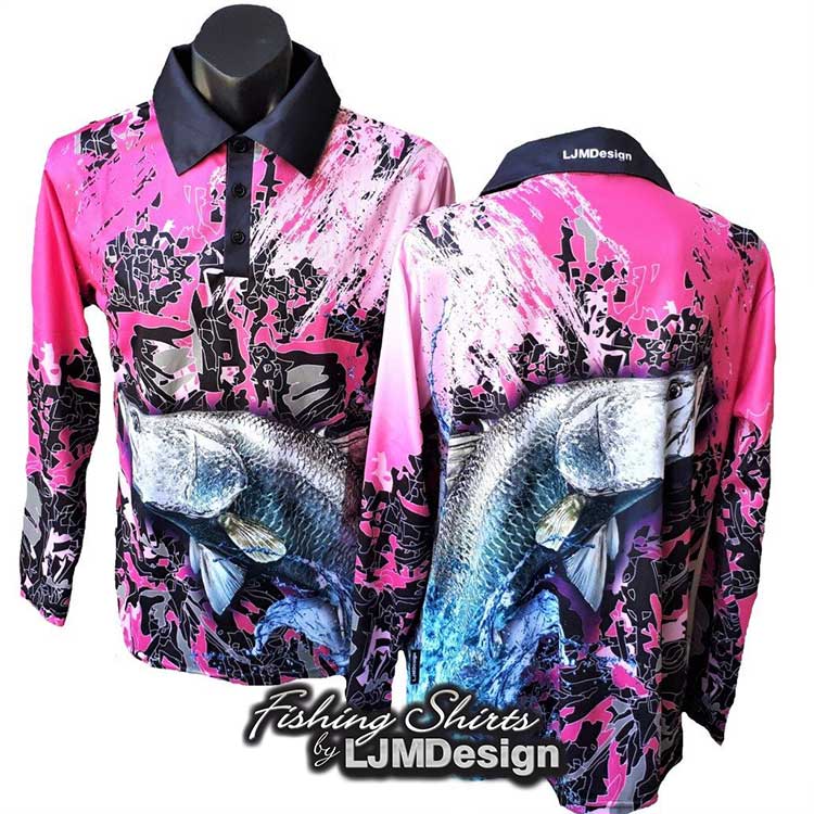 Pink Barramundi – Fishing Shirt by LJMDesign