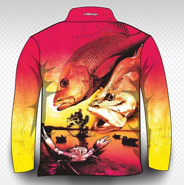 Sunset Fishing Trip Pink – Fishing Shirt by LJMDesign